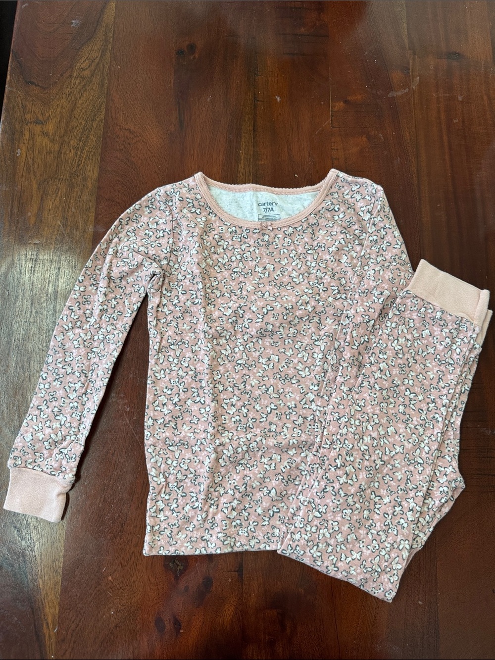 Carter's Light Pink Floral Long-Sleeve Pajama Set